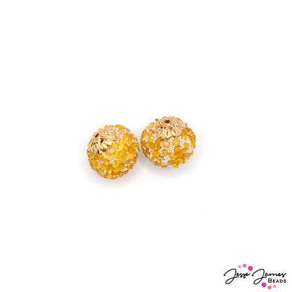 Boho Bead Pair in Orange Soda