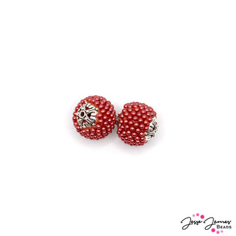 Boho Bead Pair in Sparkling Raspberry Lemonade