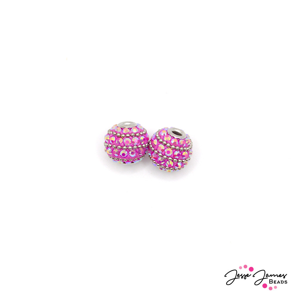 Boho Bead Pair in Strawberry Milk Tea