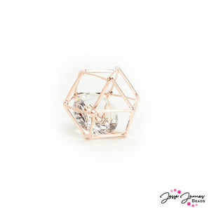 Caged Crystal Bead In Rose Gold 20mm