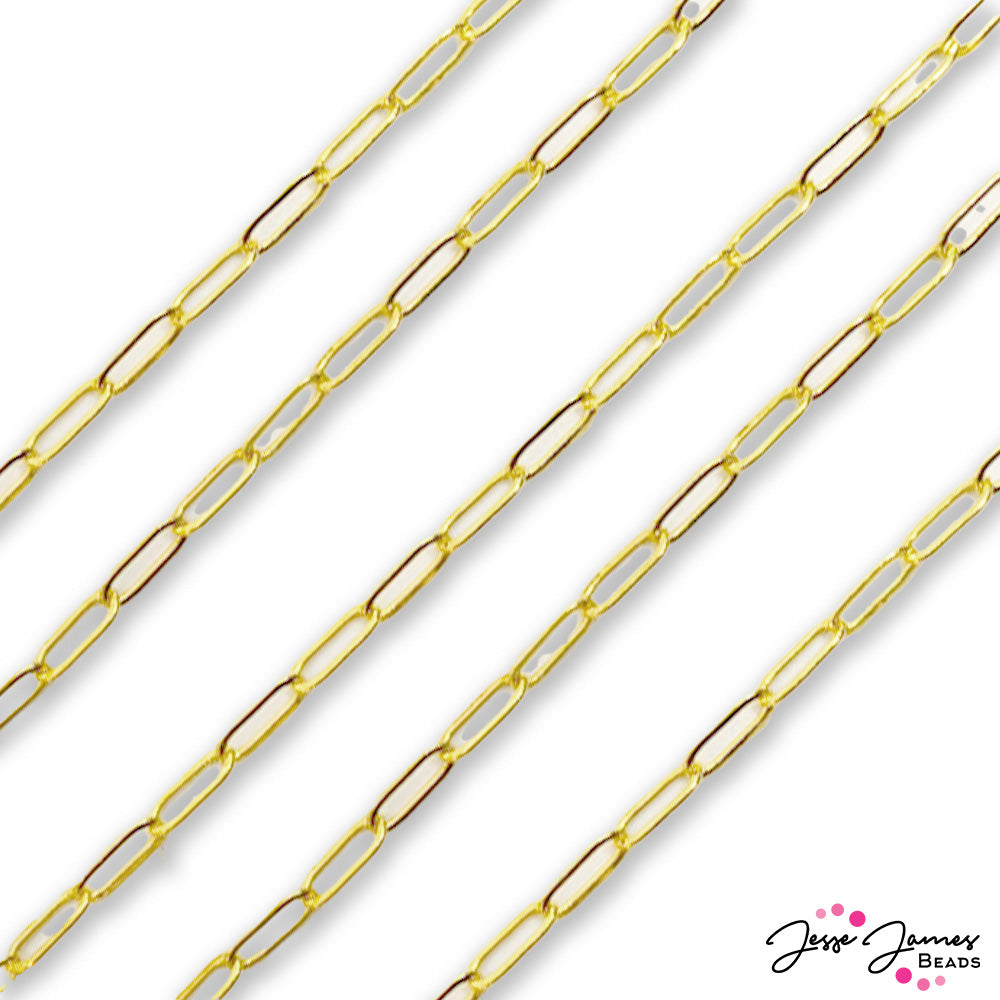Summer Camp Paperclip Chain in Gold 