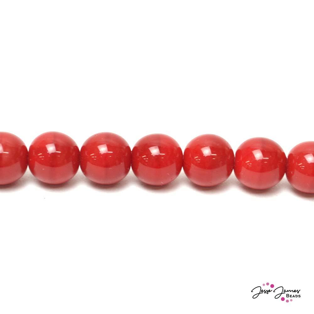 Cherry Red Big Boy 12mm Czech Glass Pearls