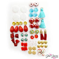 Chinese Takeout Bead mix from Jesse James Beads Featuring Faceted Glass Beads, Mini Tassels, Faux Stone Beads, and more.