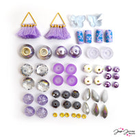 Lavender Fields Bead mix from Jesse James Beads Features large hole beads, faceted glass, soft tassels, glass butterfly beads, fimo beads, mini rhinestone spacers, and more.