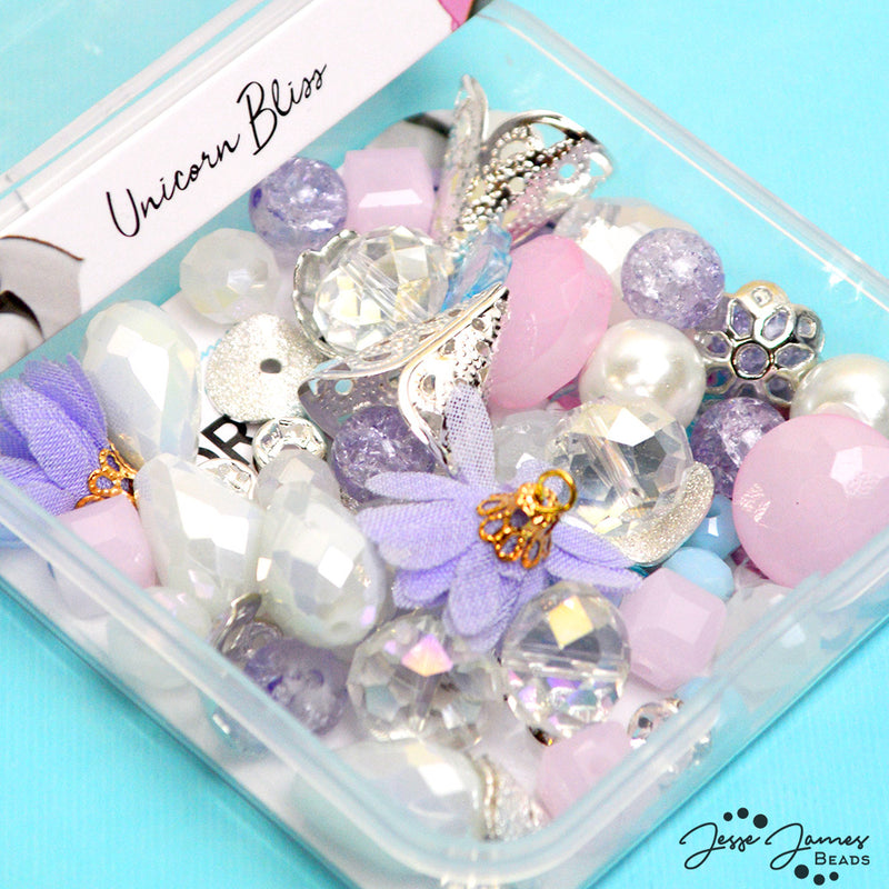 Bright Pastel beads are featured in Jesse James Beads Unicorn Bliss Bead mix