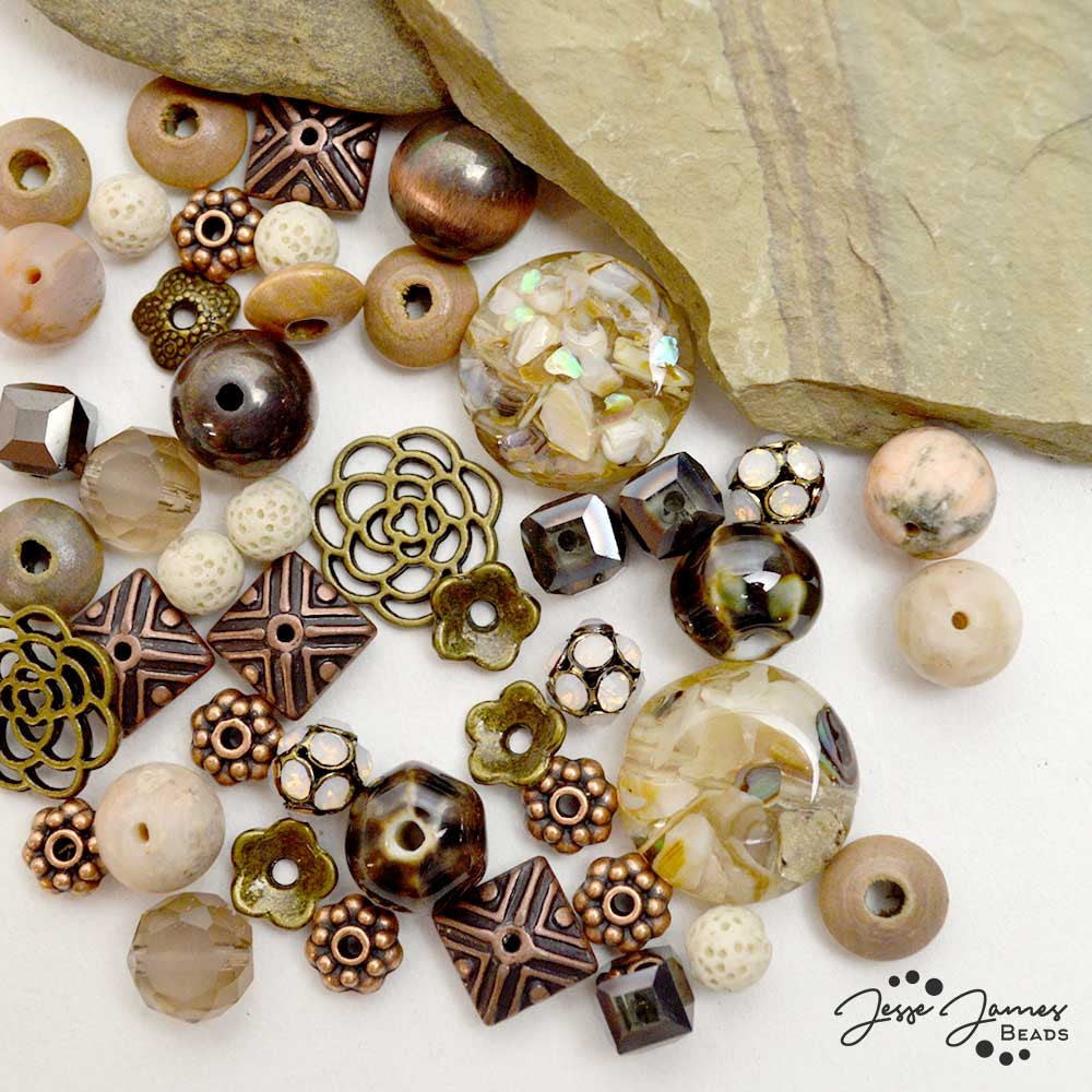 Stone Age Bead mix from Jesse James Beads. Ideal for creating beaded jewelry earrings, necklaces, bracelets, and more.