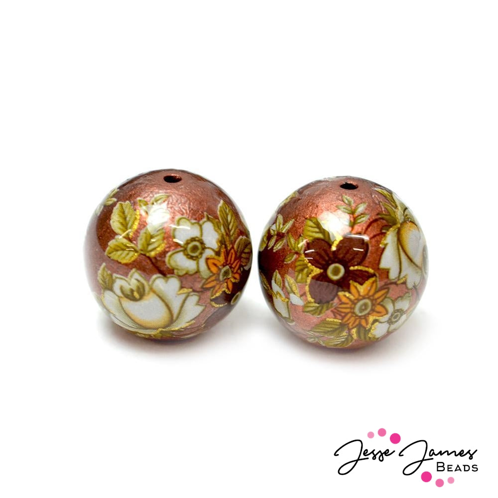 Copper Garden 16MM Japanese Tensha Beads