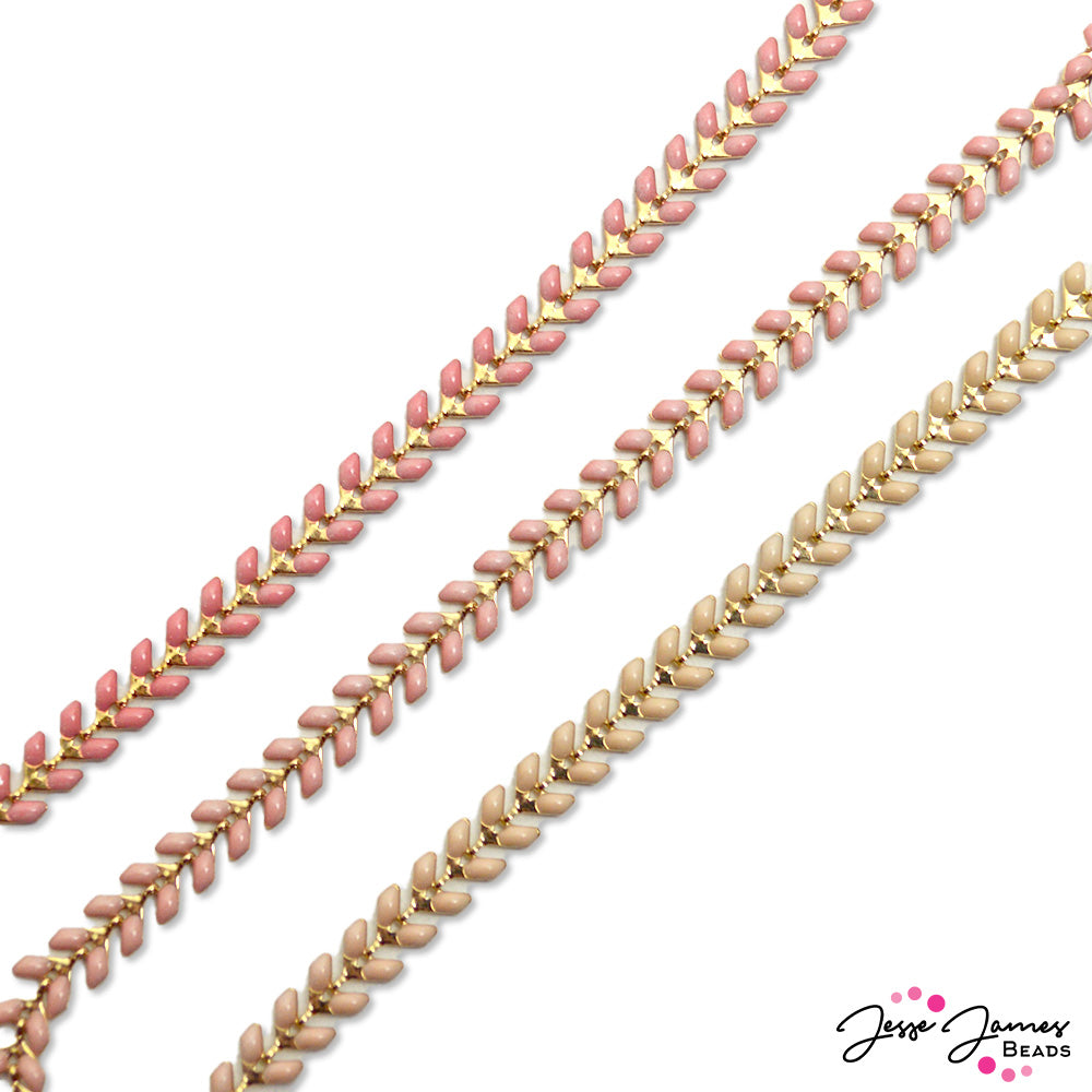 Color Trends Custom Dyed Enamel Chain in Rose Gold