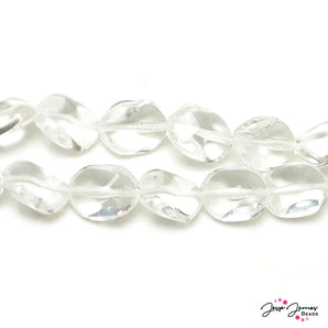 Crystal Clear Cushion Octagon Nesting Czech Beads 14x10 mm 25 pieces