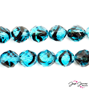Blue Tortoise 12 mm Czech Glass Bead Set