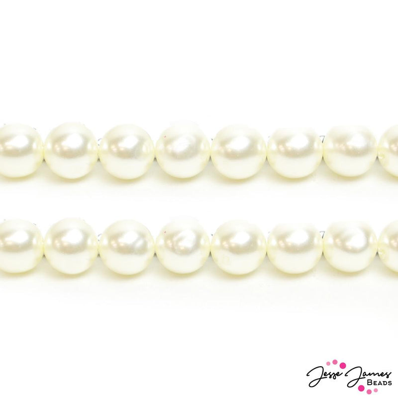 White Vintage Pearls Czech Glass Bead Set