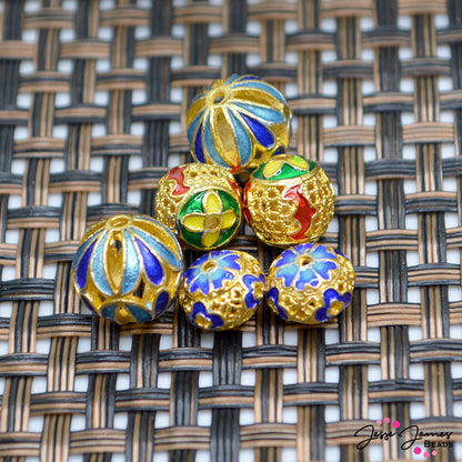 Spring Enamel Bead Pairs