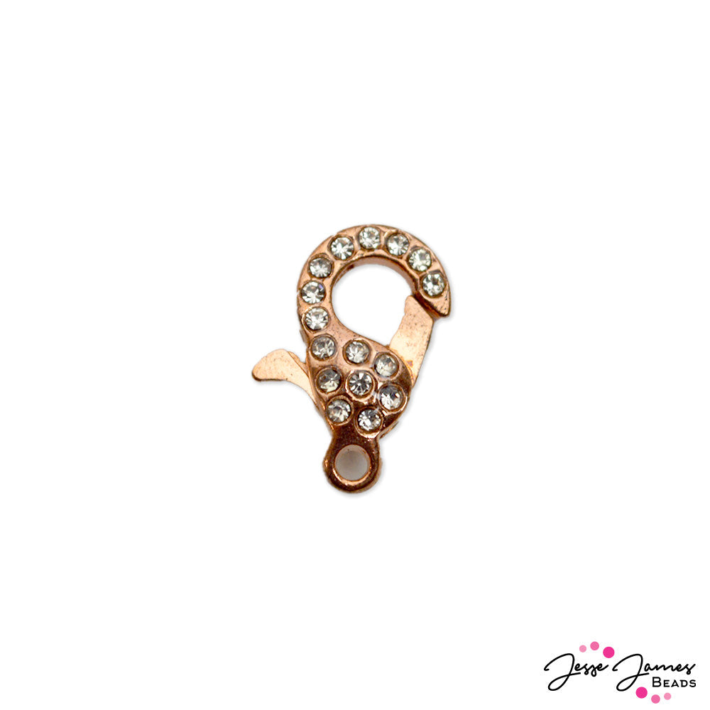 Glam Rhinestone Lobster Clasp in Rose Gold