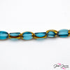 These dreamy aqua blue beads feature a bright gold accent. These mini beads come in a strand of 50, perfect for creating earrings, necklaces, and more. Each bead measures 6mm x 3.5mm. Hole size 1mm.