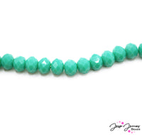 Jump into deep teal color with these playful opaque beads. Each strand includes 65 playful beads to add a pop of color to earrings, neckalces, and more. Each bead measures 10mm x 7mm. 1mm hole size.
