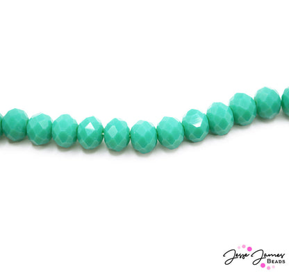 Jump into deep teal color with these playful opaque beads. Each strand includes 65 playful beads to add a pop of color to earrings, neckalces, and more. Each bead measures 10mm x 7mm. 1mm hole size.