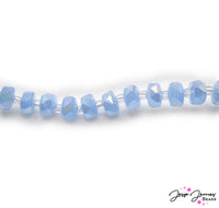These 8mm pastel blue strands add a dreamy touch to projects. Approx. 80 beads per strand. 1 strand per order.