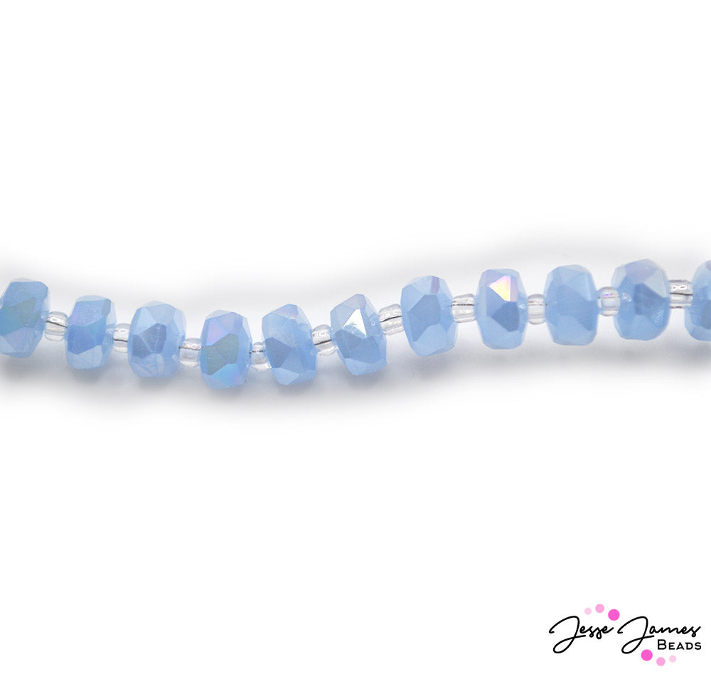 These 8mm pastel blue strands add a dreamy touch to projects. Approx. 80 beads per strand. 1 strand per order.