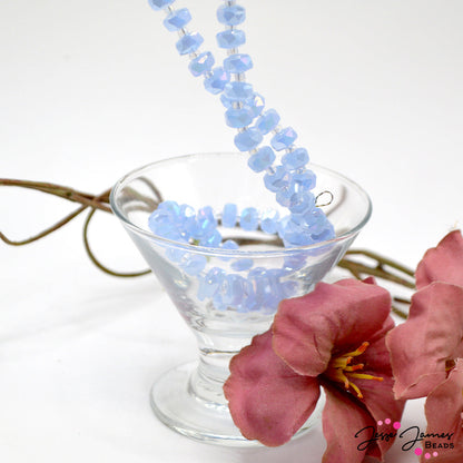 Glass Bead Strand in Wheel Sky Blue