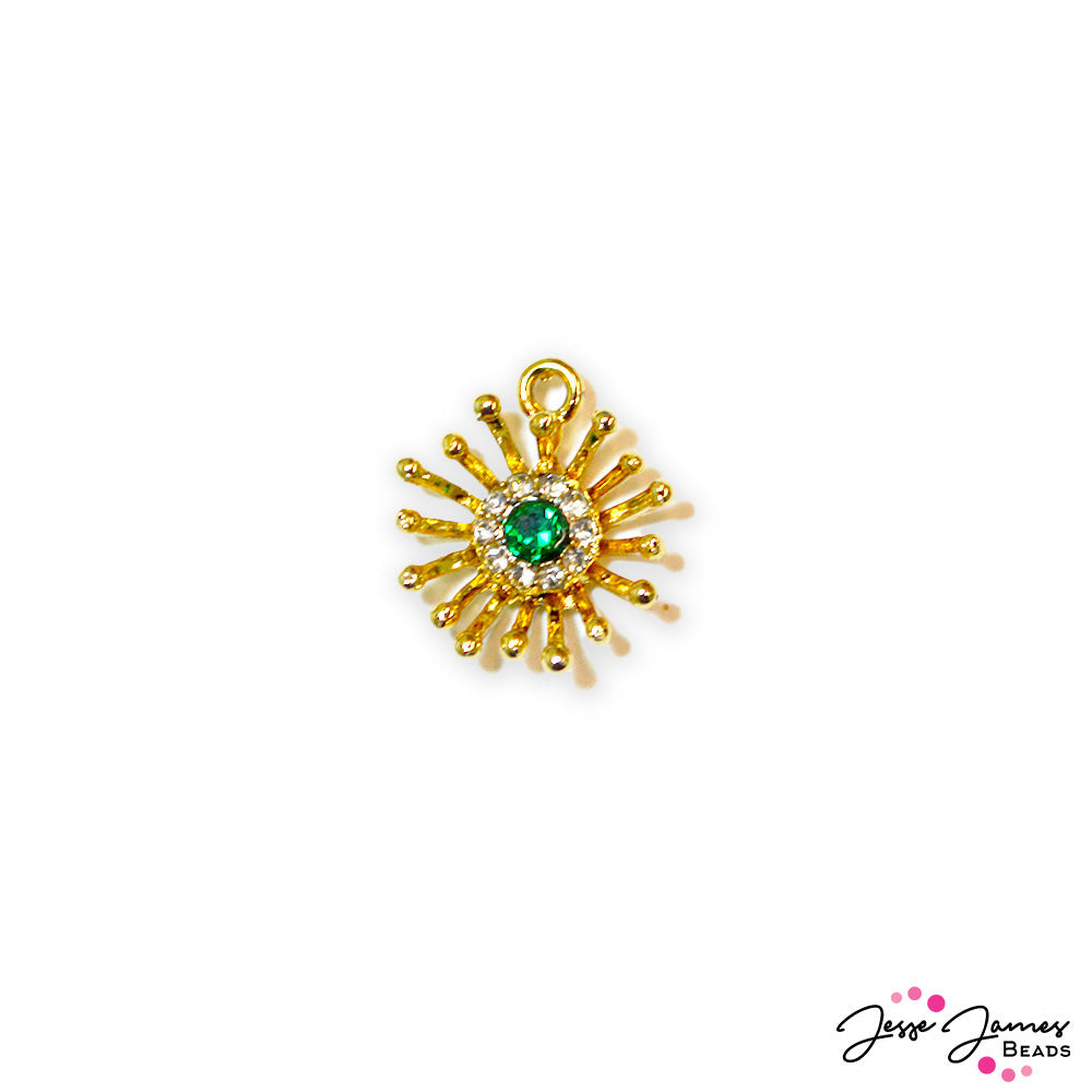Goddess Charm in Emerald Eye Gold