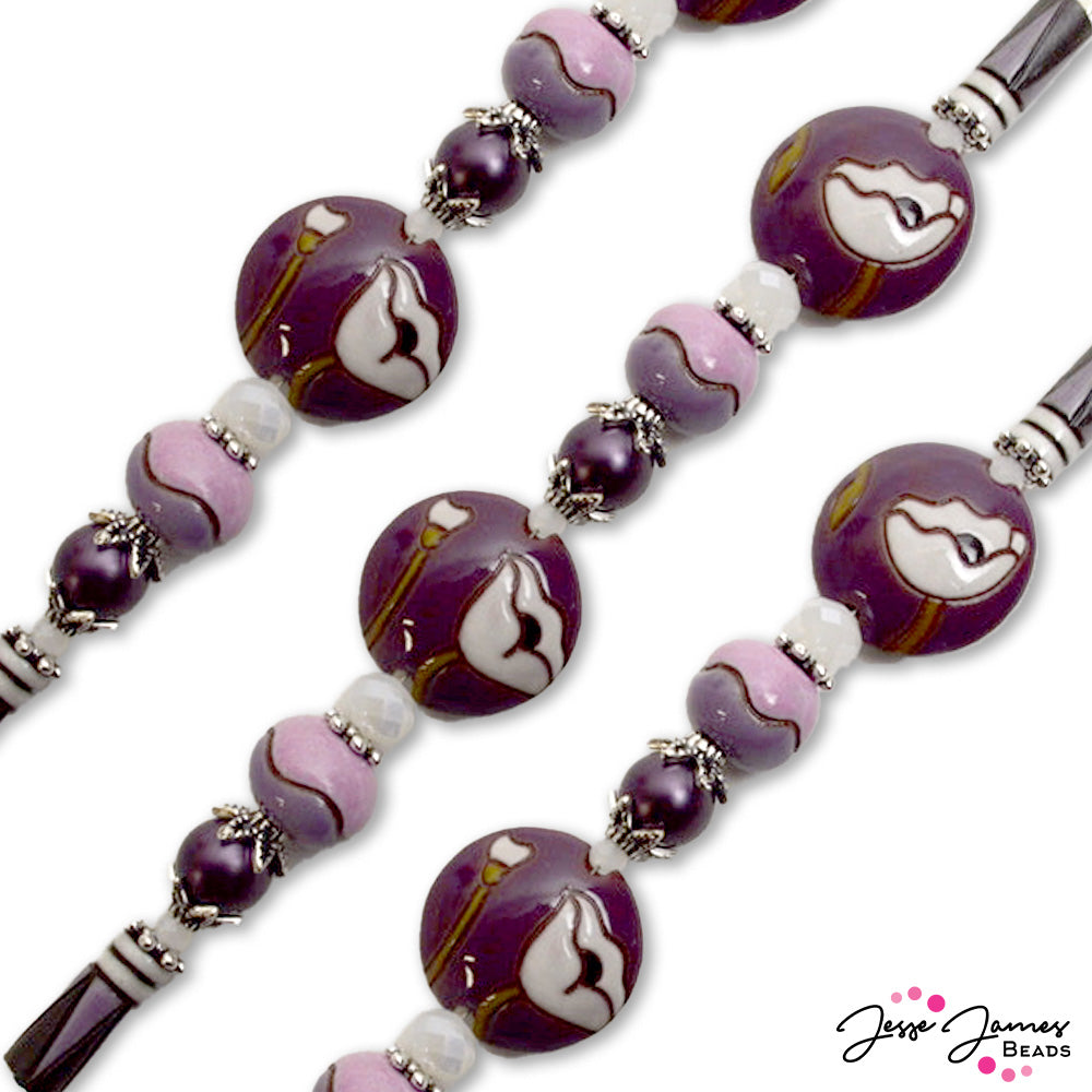 Golem Bead Strand in Purple Poppy