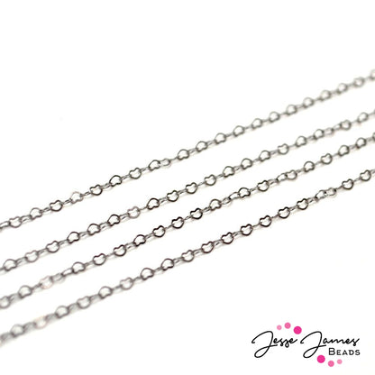 Bitty Hearts of Gunmetal Chain