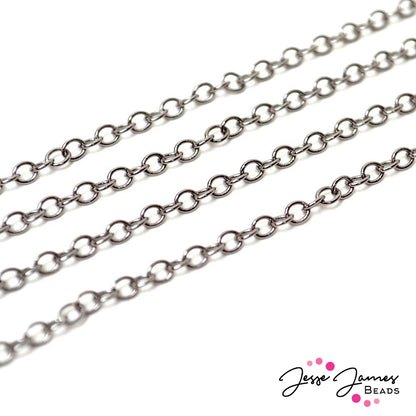 Bitty Cable Mini Chain in Gunmetal