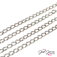 Bitty Twisted Oval Chain in Gunmetal