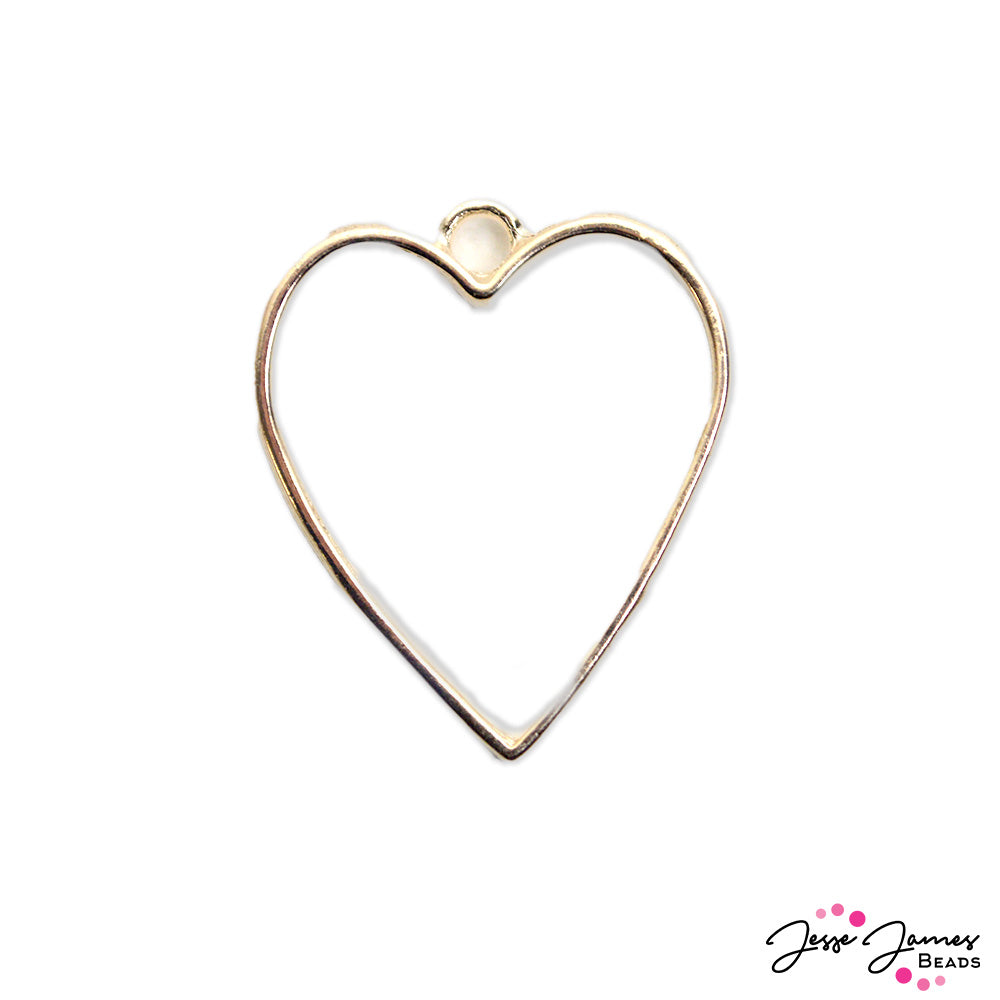 Heart Shaped Bezel Pendant in Gold