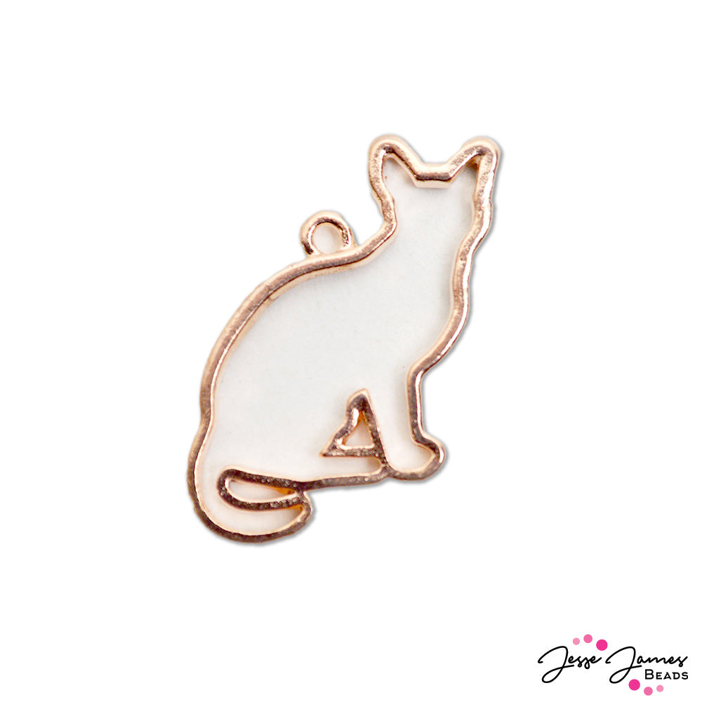 Rose gold cat on sale pendant