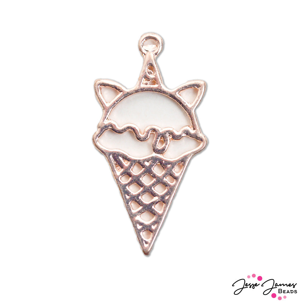 Ice Cream Bezel Pendant in Rose Gold