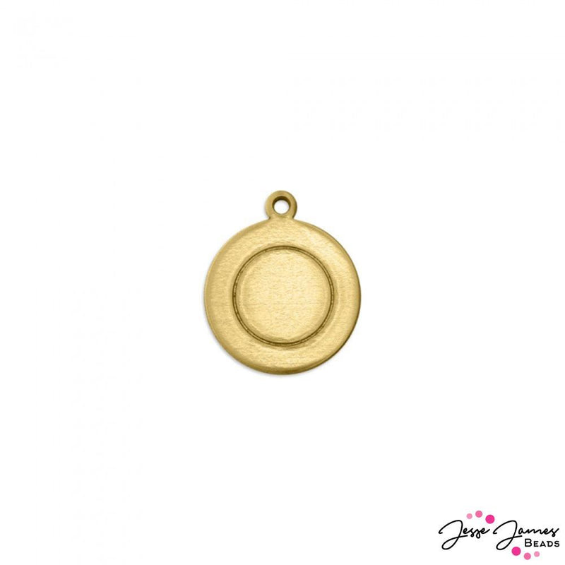 Impress Art Border Circle with Ring Set in Brass