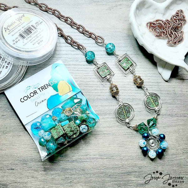 Wire-Wrapped Ocean Bead Necklace with Jem Hawkes.