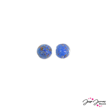 JJB Lampwork Bead Pair in Blue Typhoon