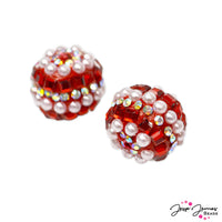 These holiday inspired beads sparkle all year round! This eye catching boho bead features disco ball tiles, pearl and AB rhinestone embellishments. Bohos come in a set of 2. Each bead measures approx. 16mm.