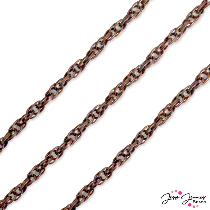 Antique Copper Interlocked Link Chain