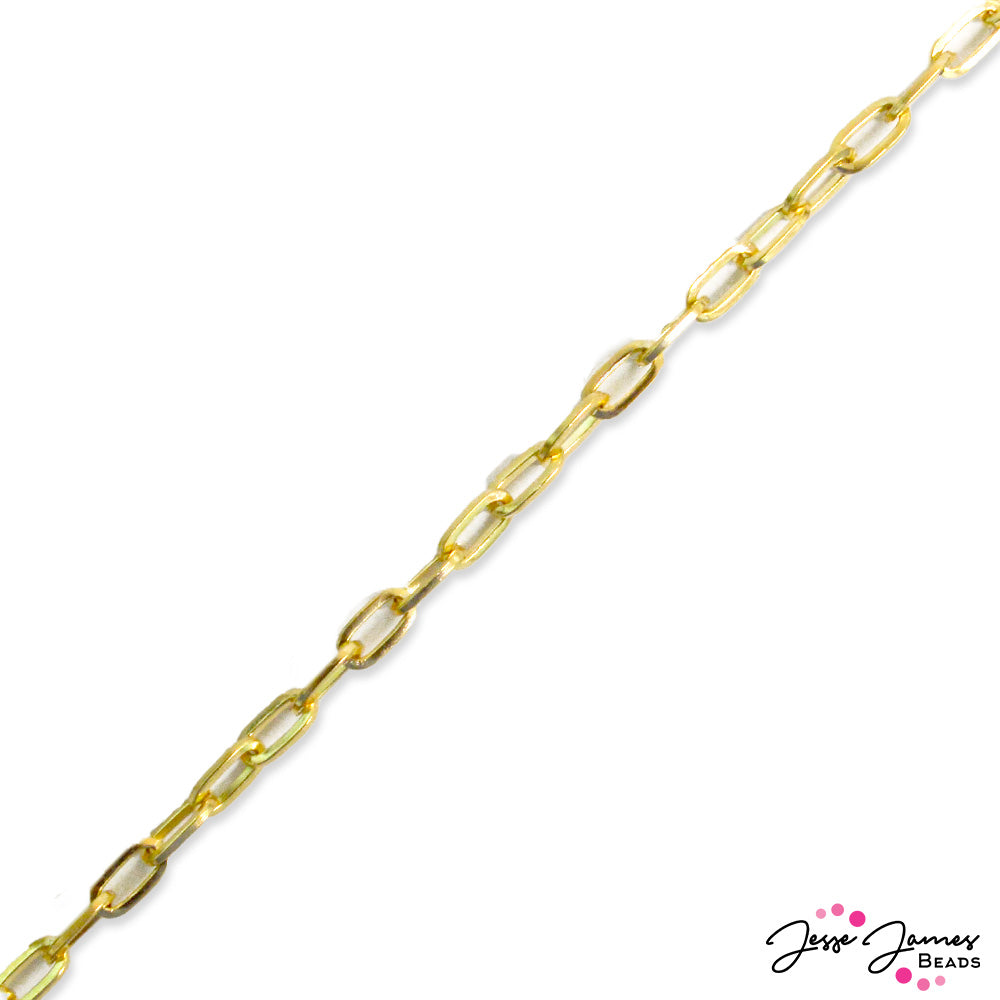 Paperclip chain is the right-now jewelry making must-have. Make any necklace project trendy by adding this fashionable chain. Sold in 1 m lengths. Chain links measure 8.3mm x 4.3 x 1.1