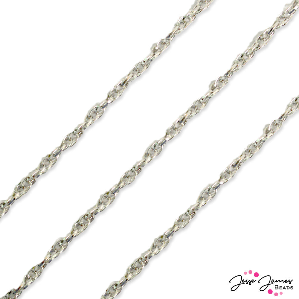 Dainty Interweaved Knot Chain in Silver