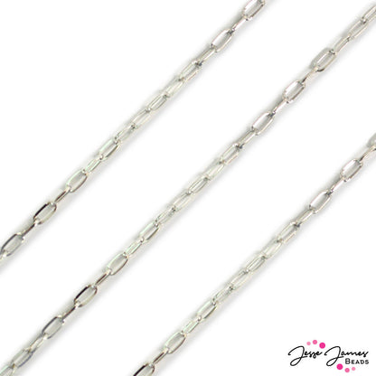 Dainty Paperclip Style Chain in Silver