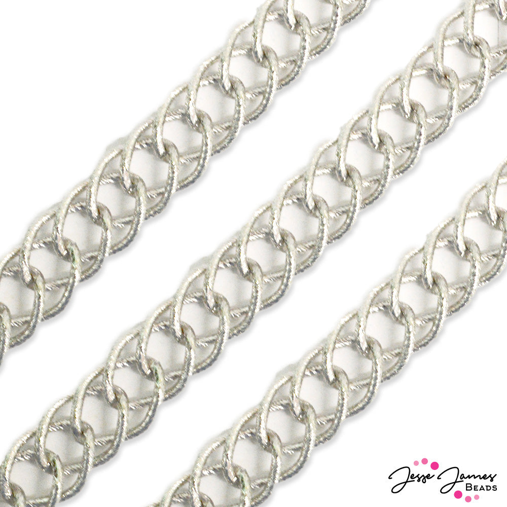 Interlocking Chain Wave Making Waves Interlocking Loop Chain in Silver - Jesse James Beads
