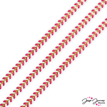 JJB Enamel Chevron Chain in Viva Magenta