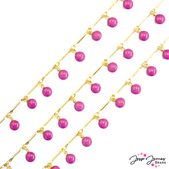 JJB Enamel Dangle Chain in Dreamhouse Pink