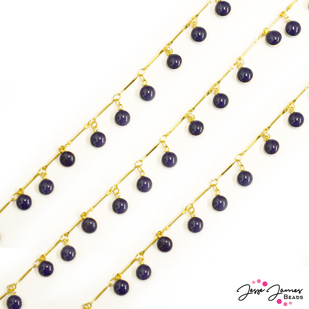 JJB Enamel Dangle Chain in Starry Night