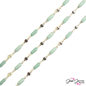 JJB Enamel Link Chain in Carnival Glass
