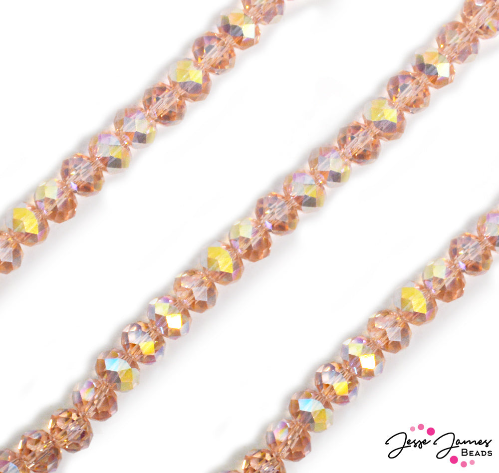 JJB Glass Bead Strand in AB Peachy Keen