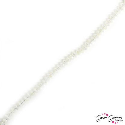 Opalescence glass crystal spacers beads are great for adding that special pop of sparkle to your designs. Approximately 80 beads per strand. Each bead measures 4mm x 3mm.