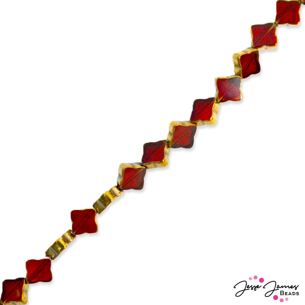 JJB Glass Bead Strand in Red Ripe Strawberry - Jesse James Beads