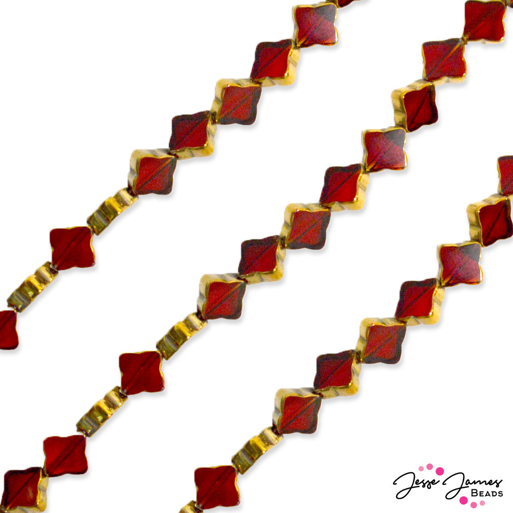 JJB Glass Bead Strand in Going Rouge