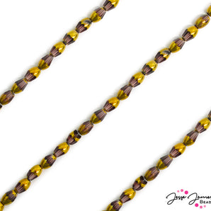 JJB Glass Bead Strand in Golden Egg