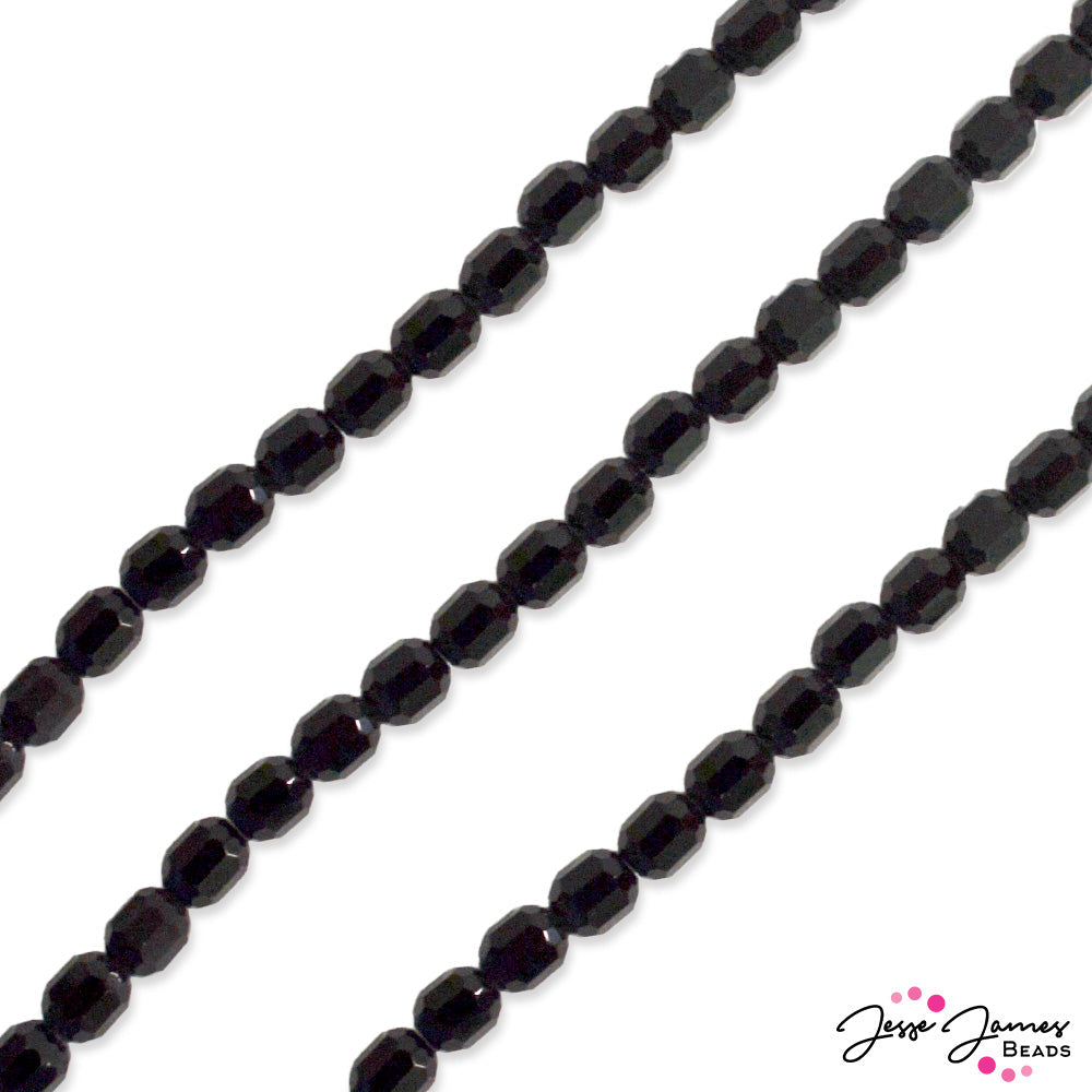 JJB Glass Bead Strand in Midnight Black